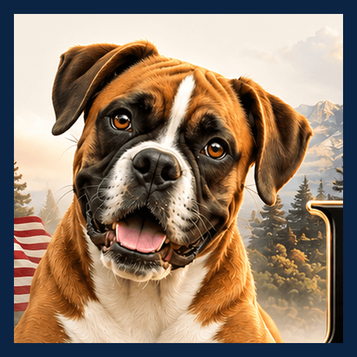 Boxer dog from the Dog Haven USA logo